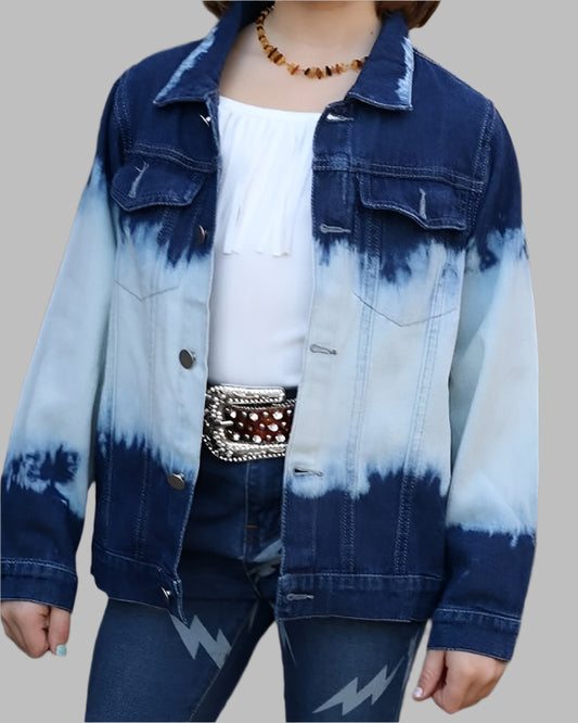 GIRLS Denim tye dye denim jacket