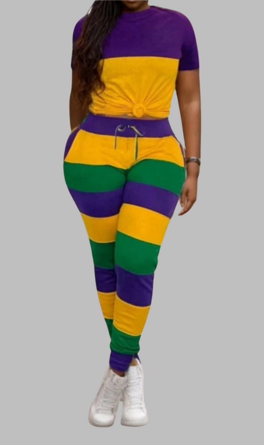 MARDI GRAS Carnival casual 2pc outfit