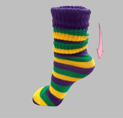 MARDI GRAS ankle scrunch socks