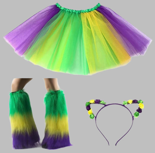 MARDI GRAS leggings & tutu combo