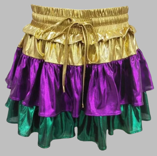 MARDI GRAS mini silk skirt