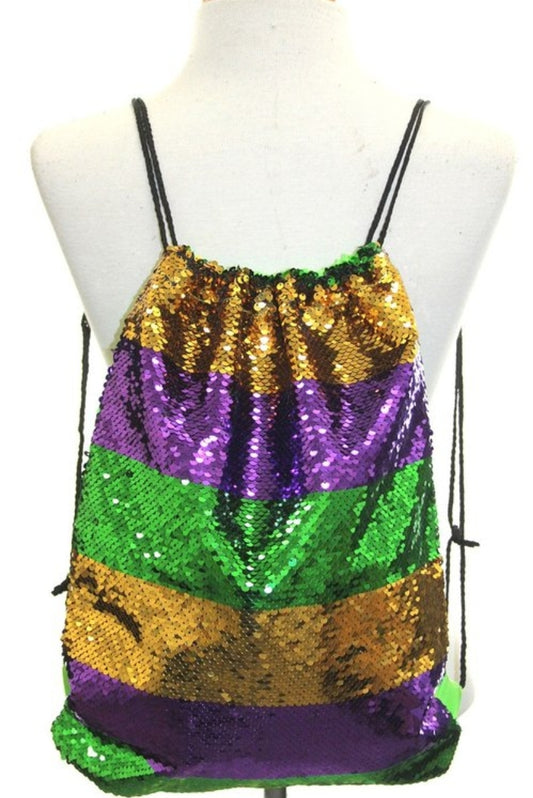 Mardi Gras sequence backpack