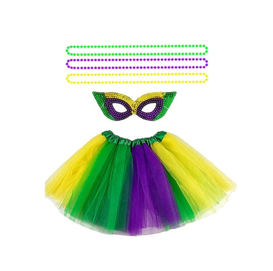 MARDI GRAS masque and Tulla set