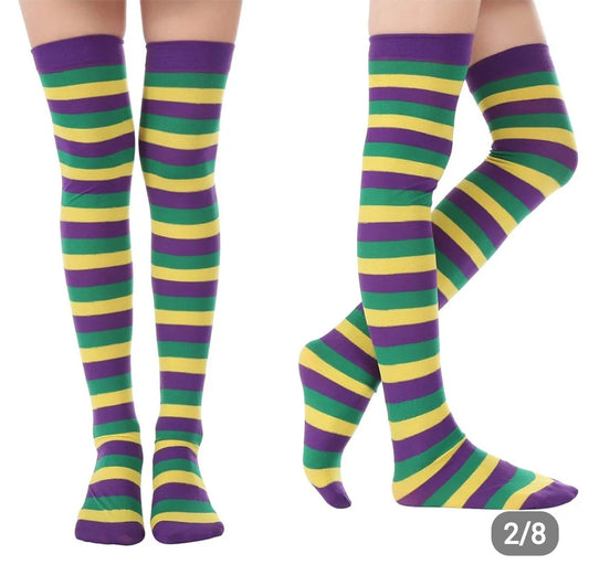 Mardi Gras socks and hosiery