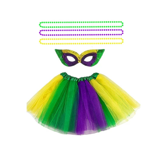 MARDI GRAS ACCESSORIES MASK SKIRT BEADS