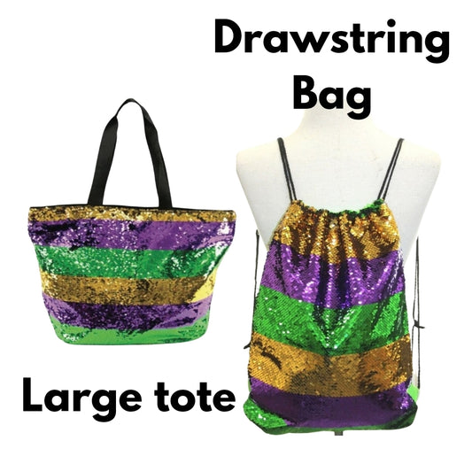 Mardi Gras combo bundle tote and backpack