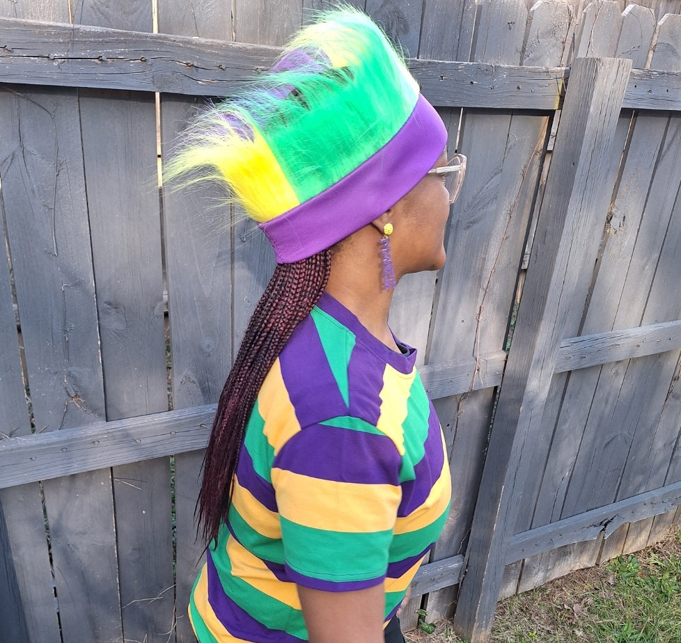 MARDI GRAS Furry headband