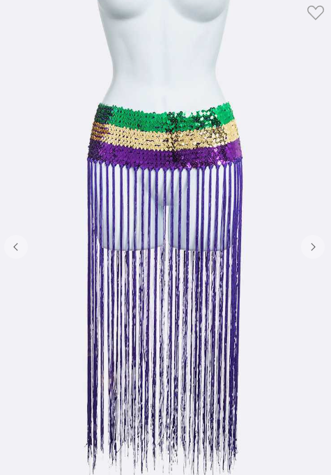 "Mardi Gras Sparkle: Sequin Tassel Belt Extravaganza"