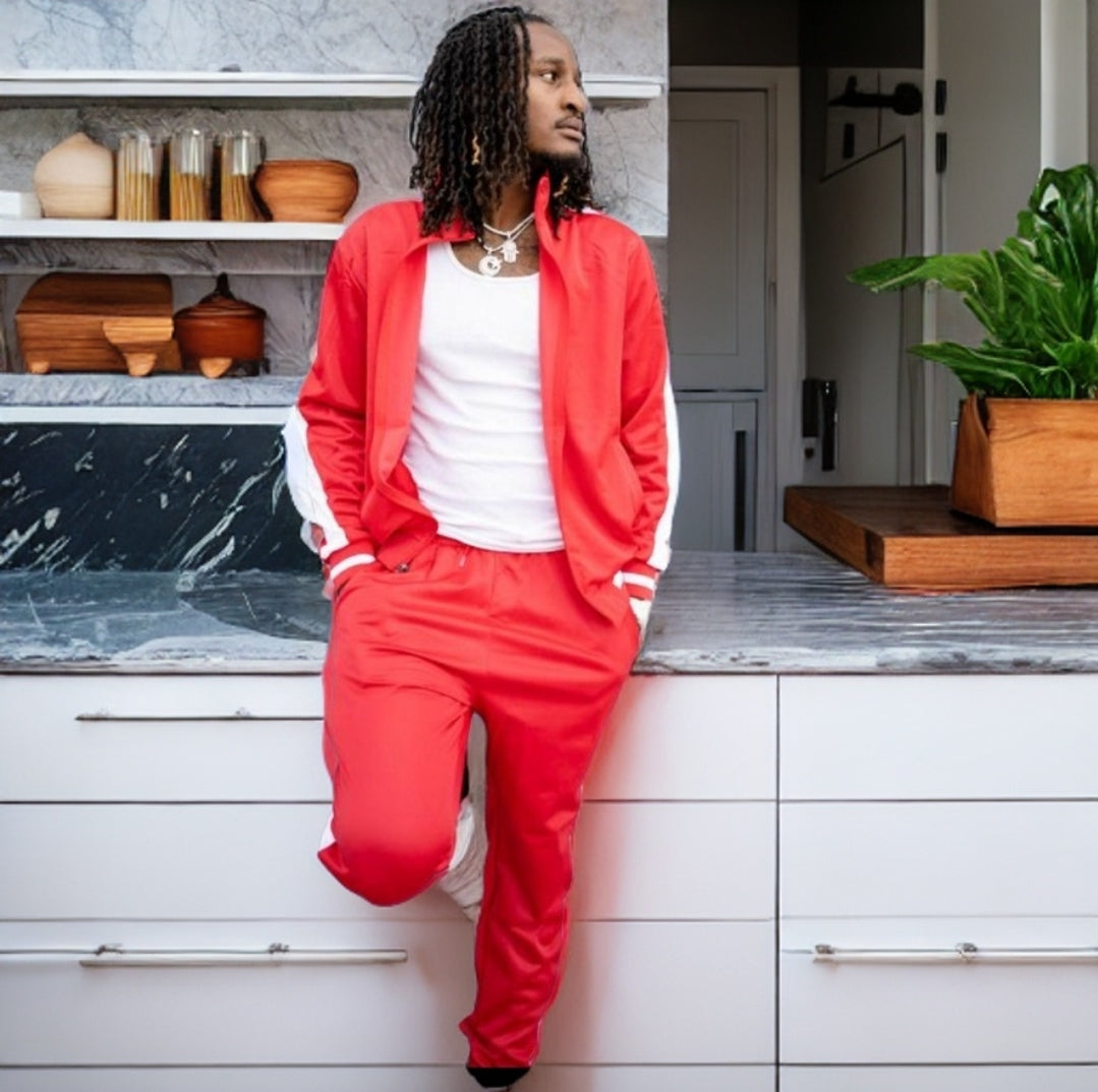 Red sweatsuit online mens