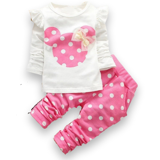 GIRLS LITTLE MISS MINNIE TWO-PIECE OUTFIT