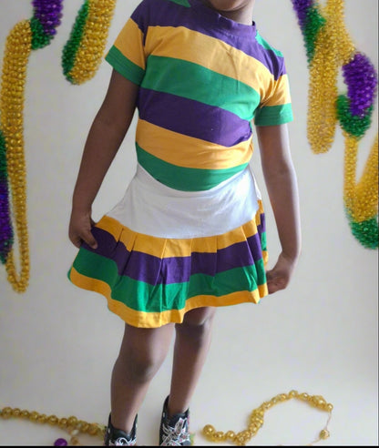 MARDI GRAS little miss carnival tennis skort skirt outfit