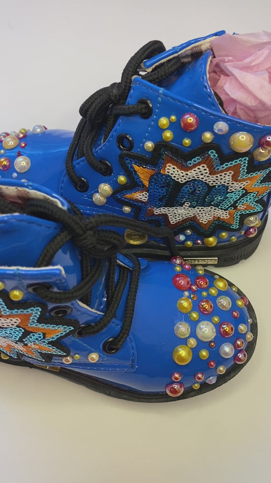 BAM BAM COLORFUL BEDAZZLED BOOTS