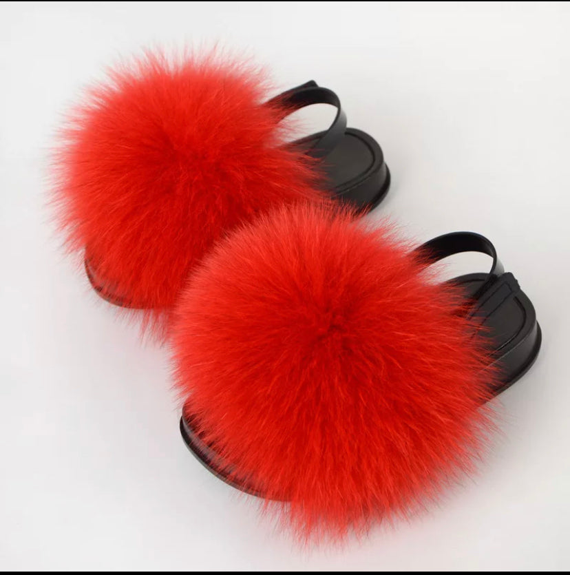 GIRLS FURRY SUMMER OPEN TOE NON SLIP SLIPPERS