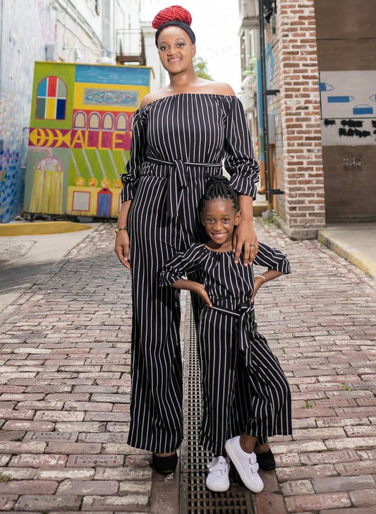 ME & MOMMY BLACK & WHITE JUMPSUIT ROMPER (ADULT ONLY)