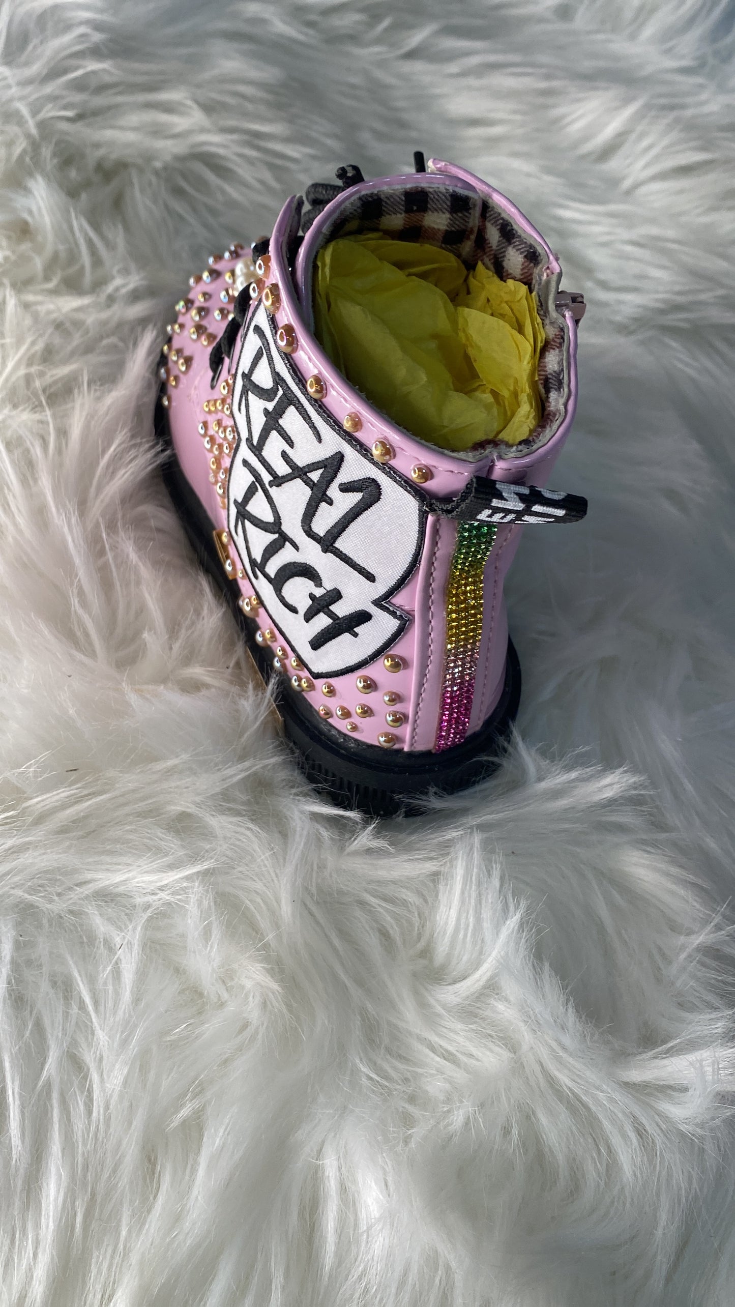 PINK REAL RICH GIRLS BOOTS