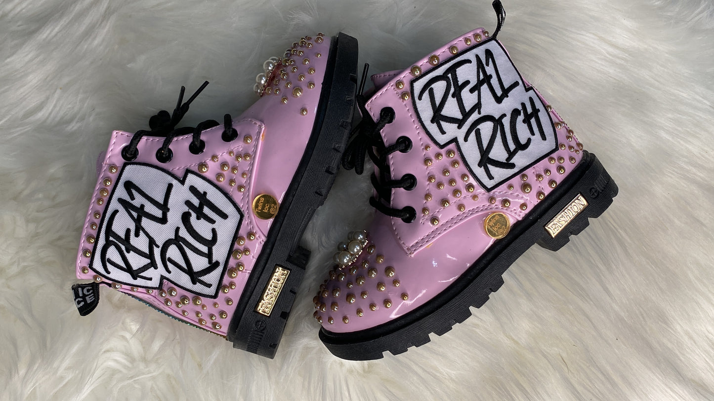 PINK REAL RICH GIRLS BOOTS