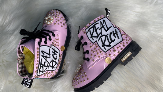 PINK REAL RICH GIRLS BOOTS