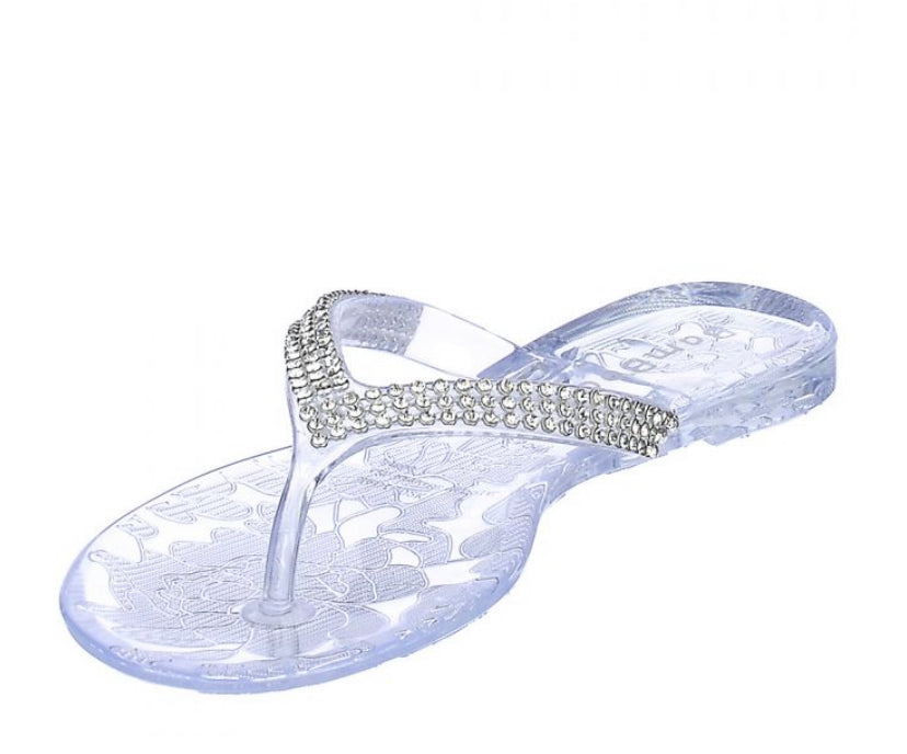 JELLY TRANSLUCENT THONG SLIDES SANDALS