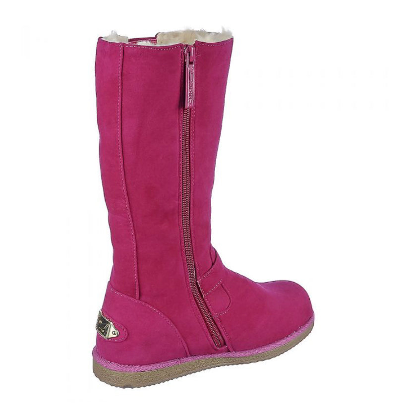 FUCHSIA URBAN BUCKLE FUR INTERIOR TODDLER BOOTS