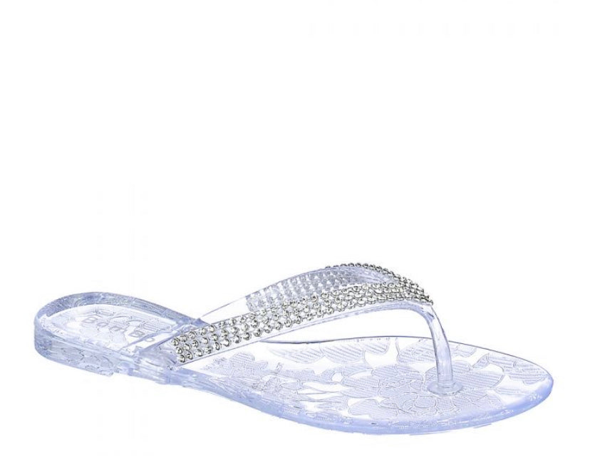 JELLY TRANSLUCENT THONG SLIDES SANDALS